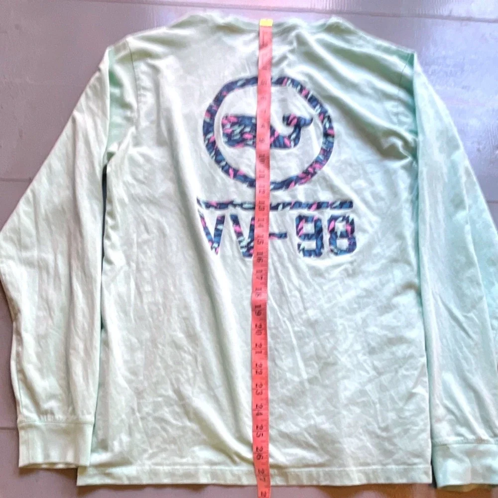 Vineyard Vines VV-98 Whale Logo Long Sleeve Pocket T-Shirt‎ Light Green Men's S
